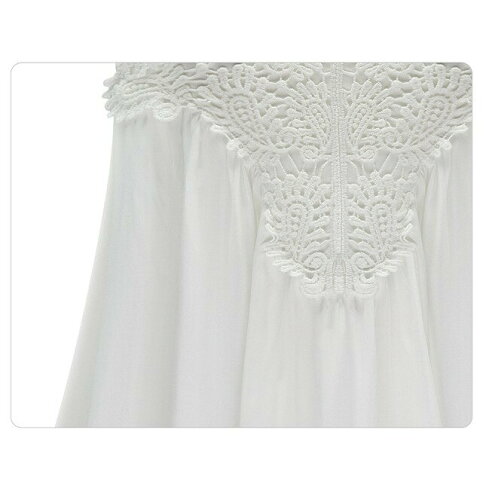 中大尺碼女裝 歐美寬鬆百搭蕾絲雪紡衫 雪紡上衣 無袖上衣 櫻桃嚴選胖MM都可以穿 3