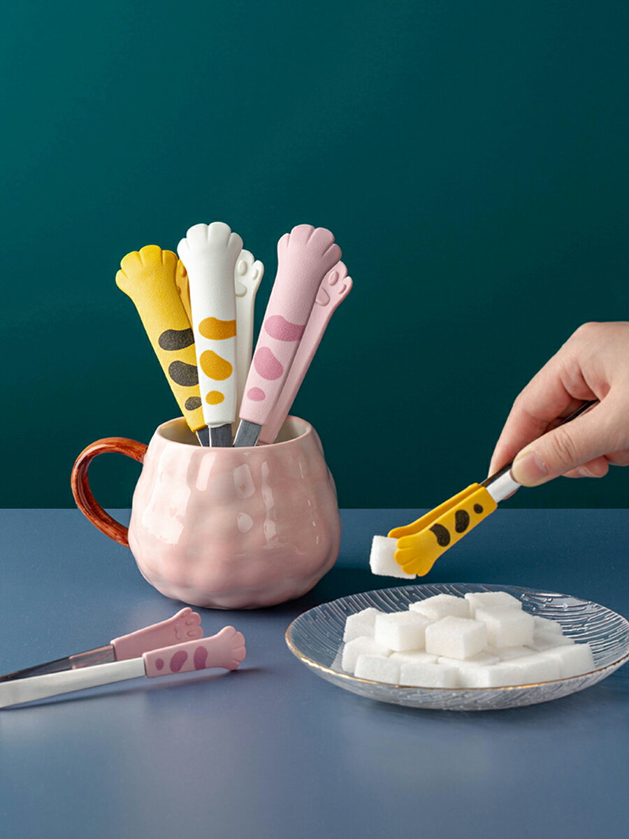 食品三明治烤夾貓爪麵包夾子廚房家用烘焙面點夾不銹鋼防燙菜夾子