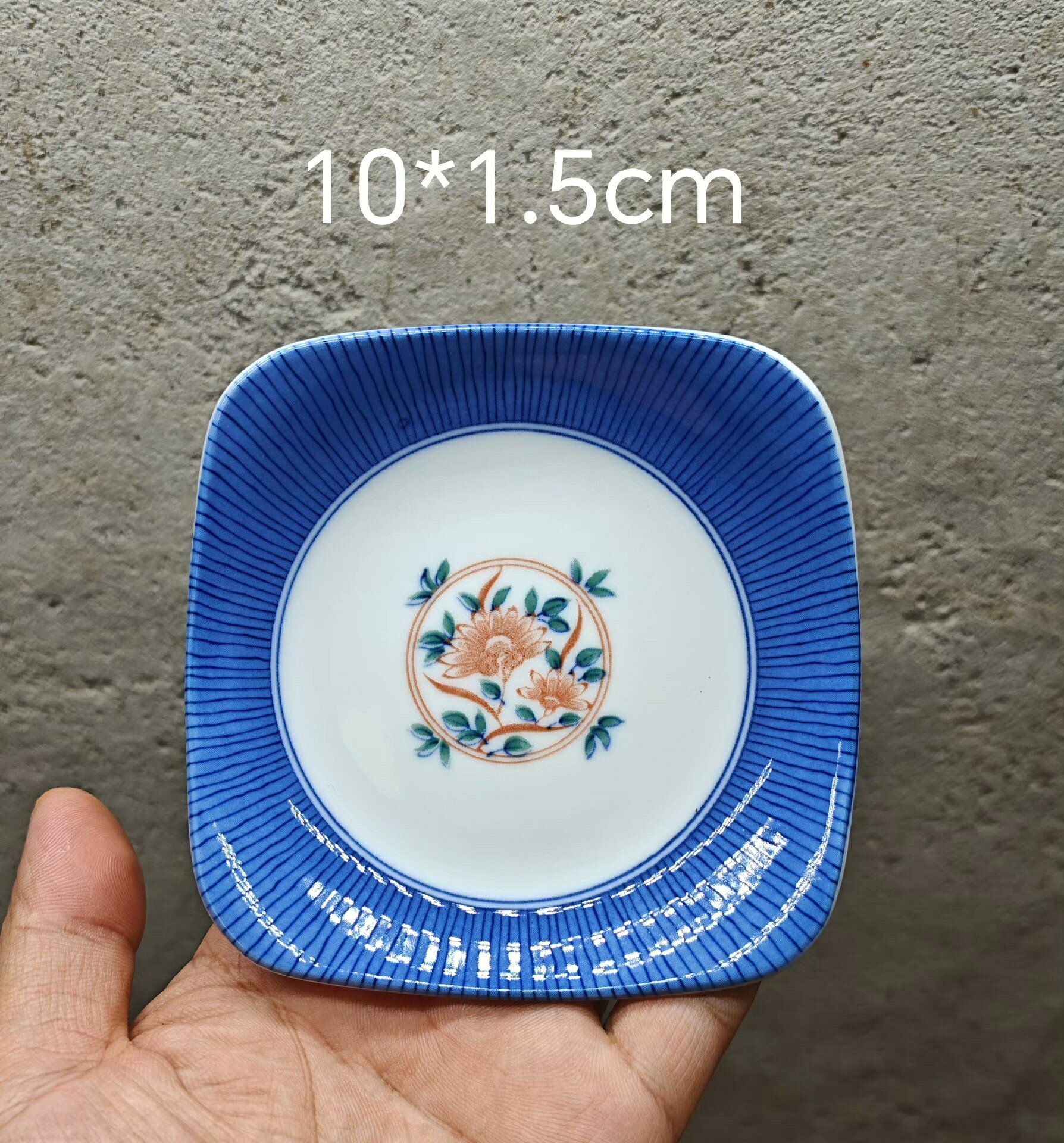 日本迴流 橘吉窯 青花彩繪釉下彩託盤杯墊套組 全新全品 正橘款 日式茶具 10x10cm 陶瓷杯墊 日本第一大瓷器品牌
