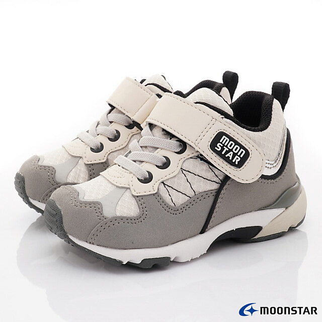 日本月星Moonstar機能童鞋HI系列3E寬楦頂級抗菌護踝鞋款23357灰(中小童段)