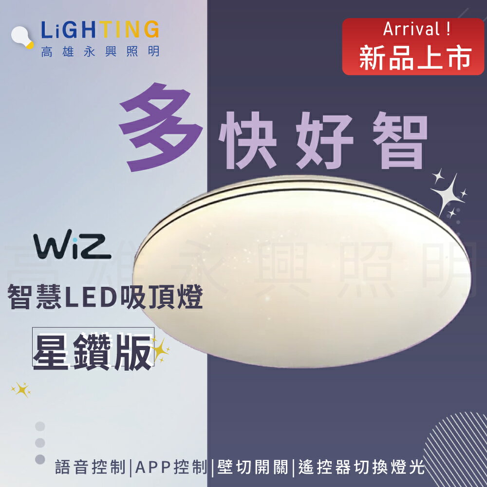 現貨買大送小 飛利浦 PHILIPS WiZ星鑽版 80W LED吸頂燈 送40W智能【高雄永興照明】