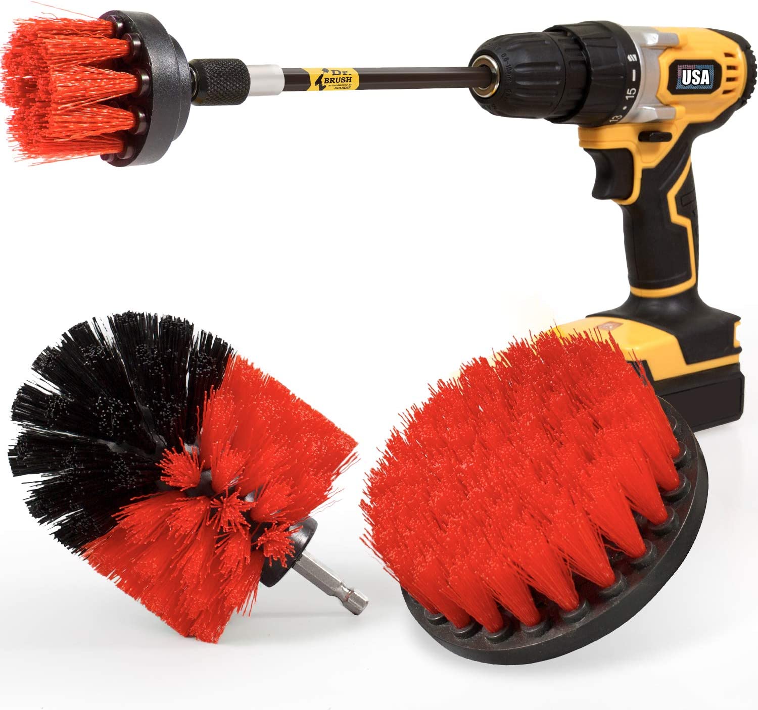 【10%點數回饋】【美國代購】鑽刷附件套裝 - 電動洗滌刷清潔套件 紅色