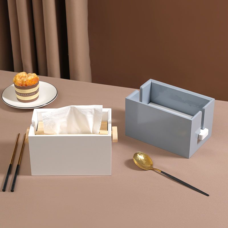 實木面紙收納盒 木制茶室紙巾盒方形創意餐巾紙抽盒家用客廳升降式收納盒簡約桌面