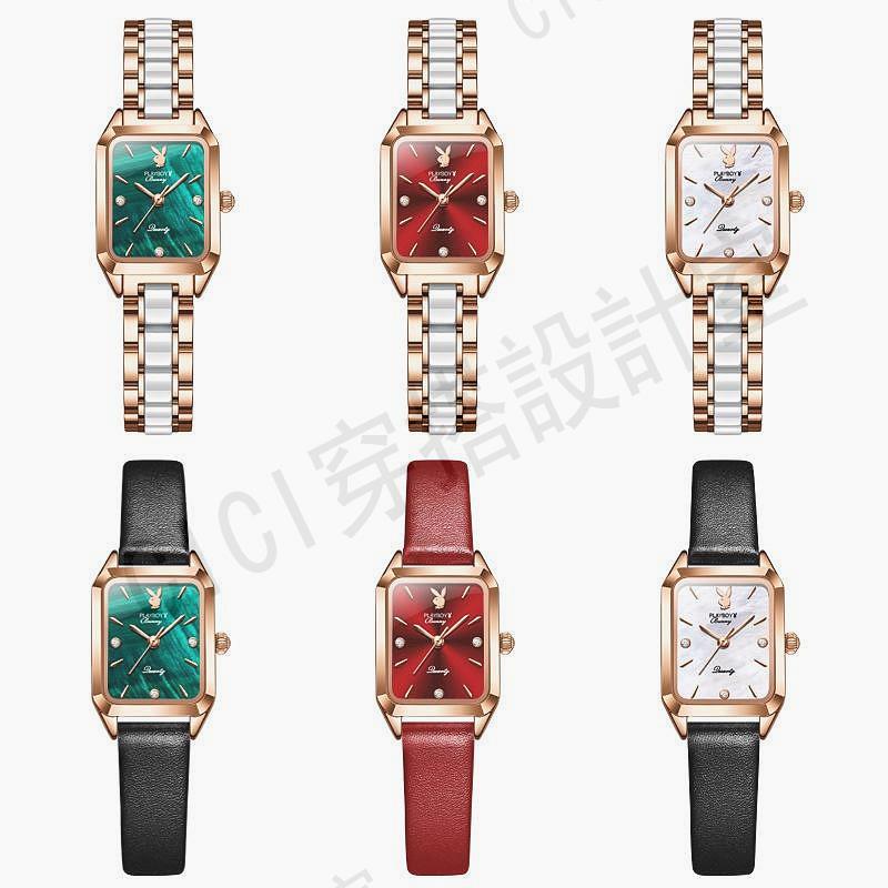 PLAYBOY 名牌手錶 2050(+原裝盒子）  石英錶 時尚小綠表 禮物首選 女士手錶【亞德機械五金家居】 3