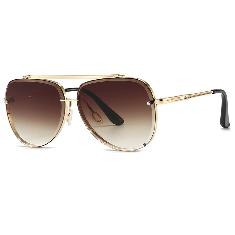 2A103新款歐美時尚男女士方形金屬雙梁太陽眼鏡復古sunglasses
