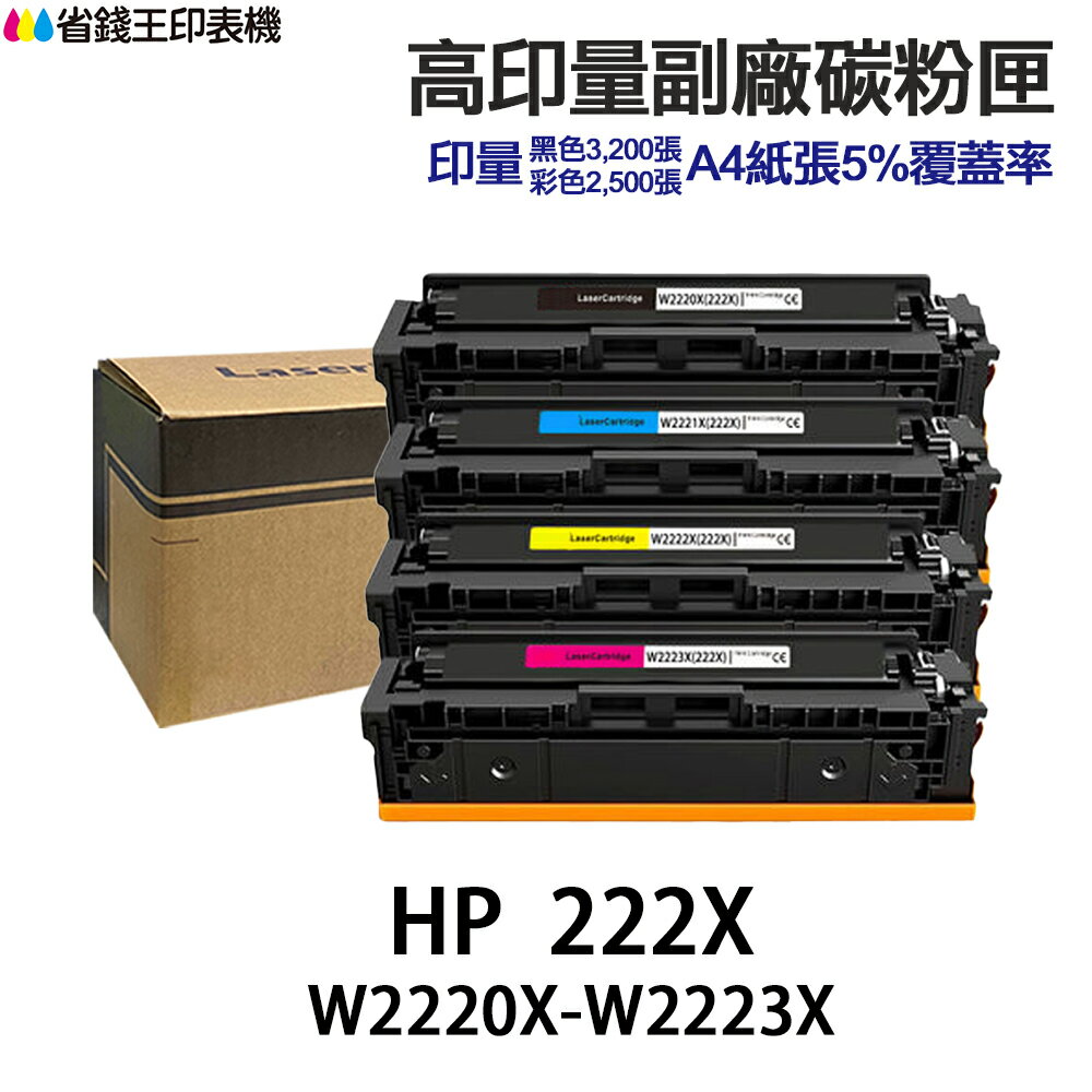 HP W2220A W2220X W2221A W2222A W2223A 高印量副廠碳粉匣 222A 222X
