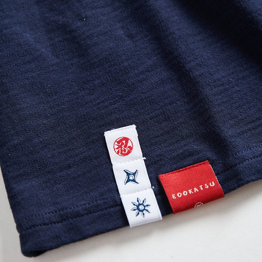EDOKATSU江戶勝 女款 忍者系列 注連繩LOGO印花短袖T恤 (丈青色) 4