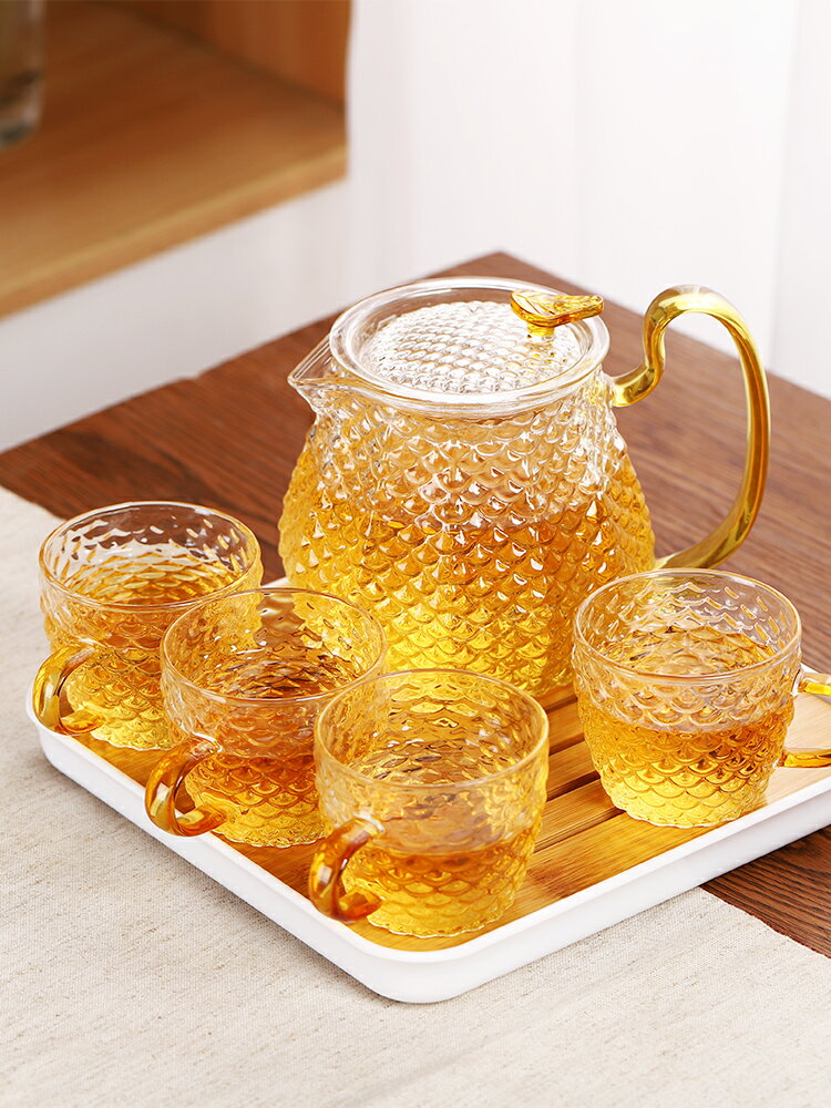 玻璃茶具套裝家用功夫茶杯中式簡約客廳辦公室整套茶壺茶盤泡茶壺