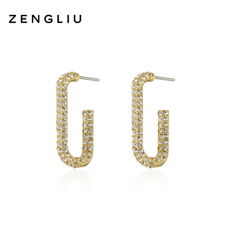ZENGLIU高級感氣質幾何耳釘女簡約冷淡風耳環時尚耳飾個性設計感