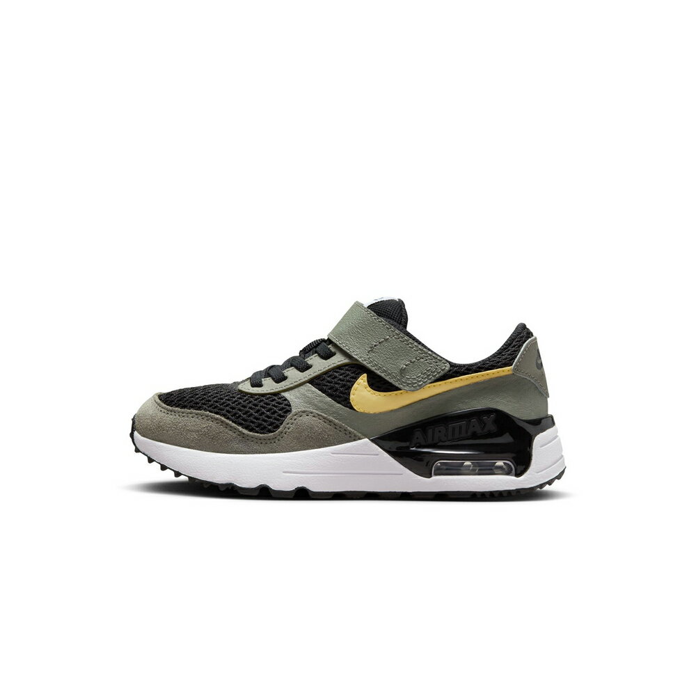 【NIKE】Nike Air Max SYSTM 兒童 運動鞋 魔鬼氈 黑綠黃 童鞋 中童 -DQ0285007