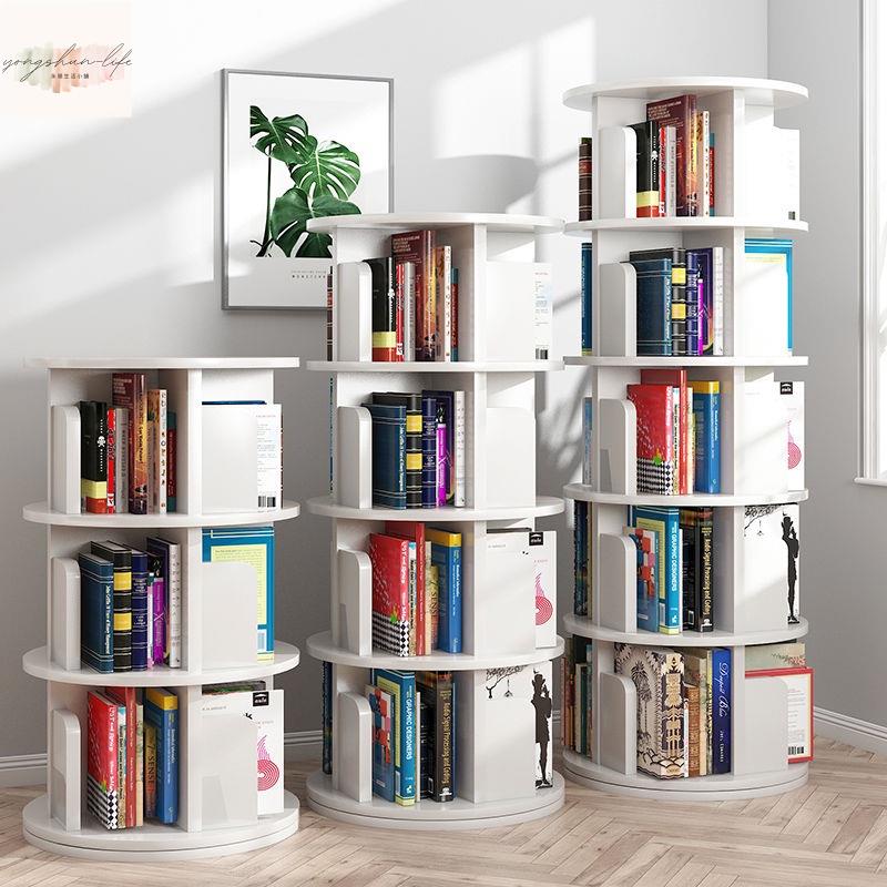 ☾◈旋轉書架360度簡約落地兒童寶寶收納繪本置物架家用簡易學生書櫃