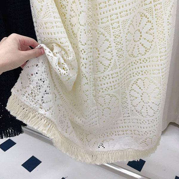 ANNAS 正韓 特價 單品實拍 重工蕾絲流蘇套裝 無袖長洋裝 蕾花 法式浪漫氣質婚禮穿搭 性感度假海島穿搭 韓國 3