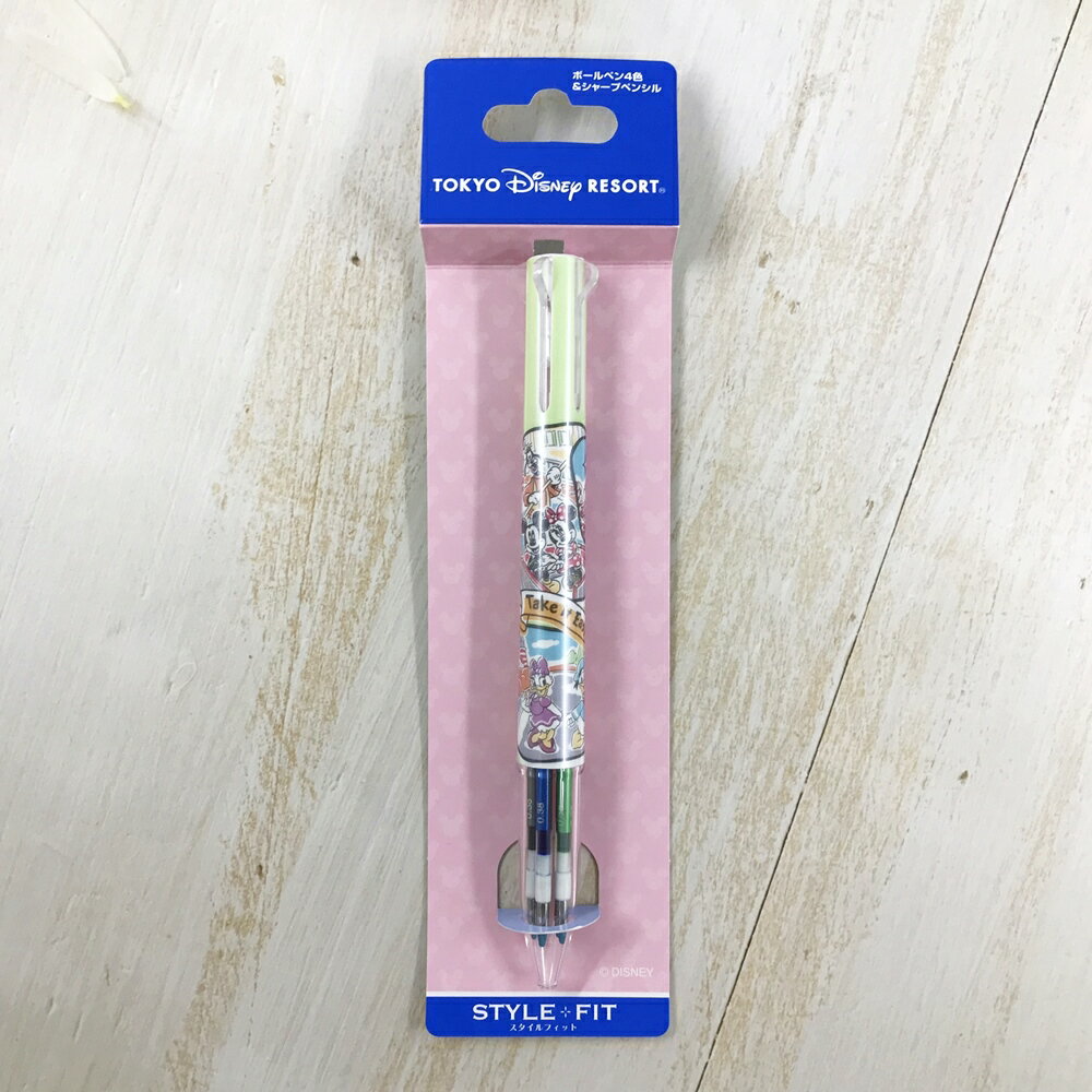日本製 東京迪士尼海洋 限定商品 4&1 多機能筆 原子筆 自動鉛筆｜小鶴日貨