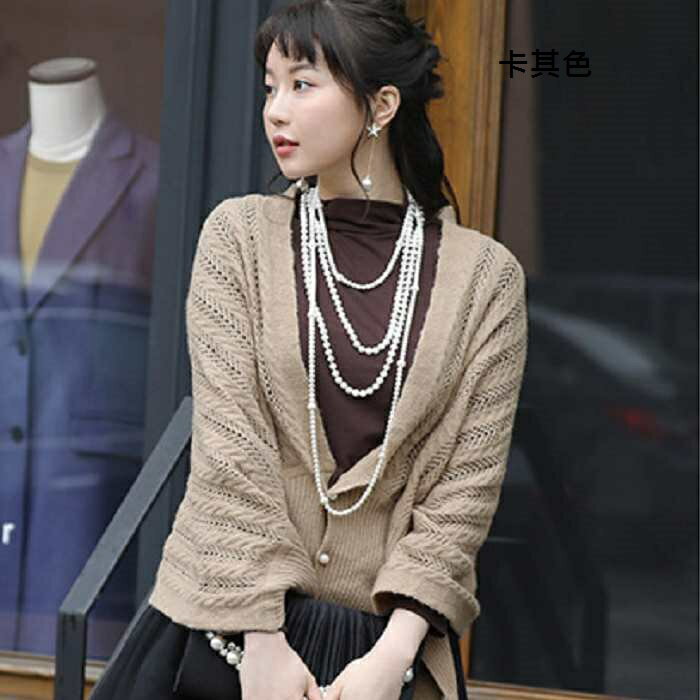 多穿法針織毛線鏤空披肩[88393-S]灰姑娘