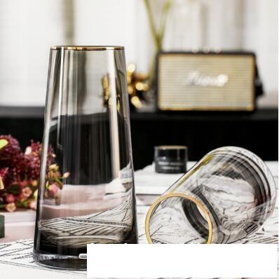 輕奢花瓶網紅透明玻璃擺件客廳插花干花餐桌小創意簡約北歐一對價