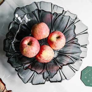 美式輕奢果盤歐式創意現代客廳家用奢華水晶網紅玻璃水果盤