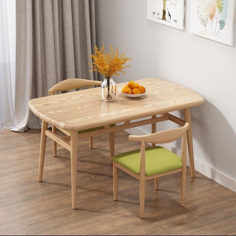 現代簡約餐桌餐椅組合小戶型家用北歐奶茶店咖啡廳長方形人