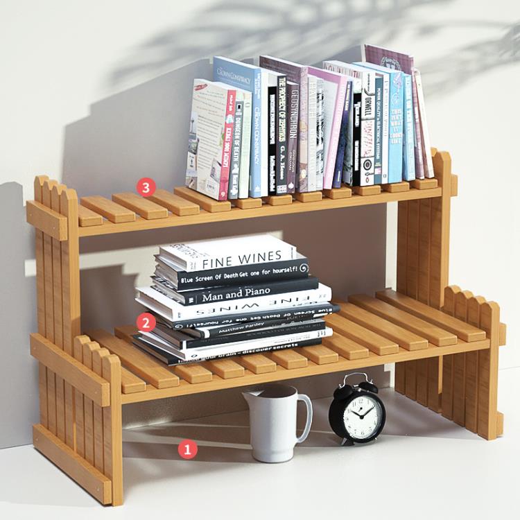 書架桌面收納桌上簡易落地儲物兒童閱讀書柜辦公室客廳小型置物架