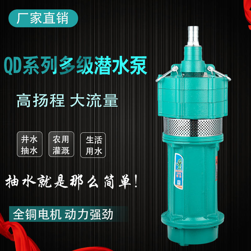 【詢價有驚喜】QD多級潛水泵高揚程工地上海水泵小老鼠人民家用1寸2寸單相220V 1