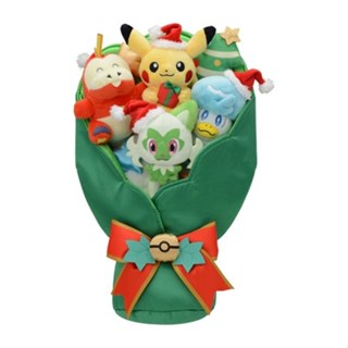 日本 寶可夢中心 聖誕節玩偶花束 Paldea’s Christmas Market皮卡丘 新葉喵 呆火鱷 潤水鴨 【小福部屋】 5