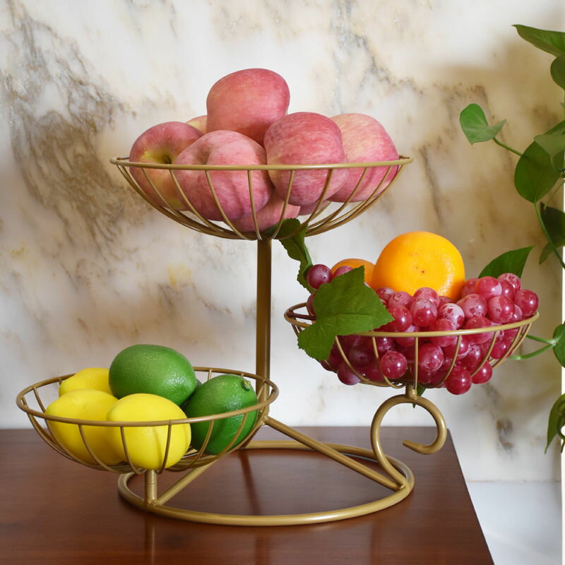 多層水果盤 歐式水果盤創意時尚水果籃客廳家用茶幾網紅糖果盒零食盆結婚果盤