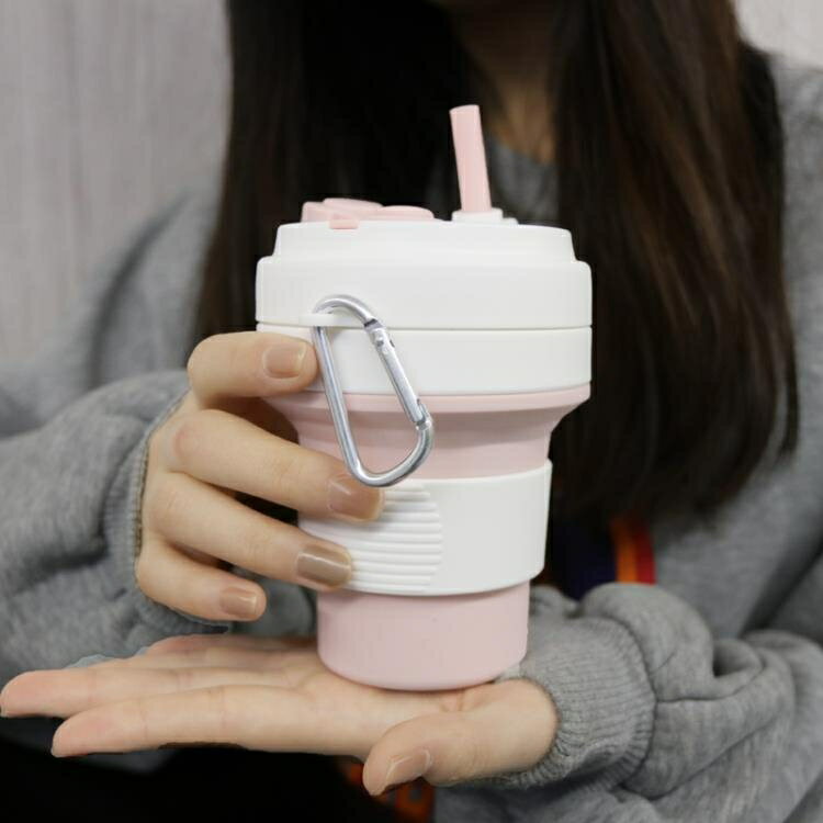 折疊杯運動旅行便攜矽膠伸縮杯水杯密封防漏咖啡杯戶外
