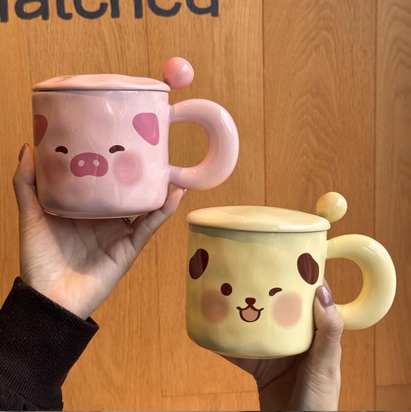 生日禮物女生可愛小豬杯子陶瓷馬克杯帶蓋送閨蜜實用伴手禮禮盒裝【繁星小鎮】 2