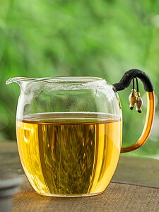 公道杯玻璃高檔加厚耐熱大號 日式分茶杯過濾分茶器 茶具帶把透明