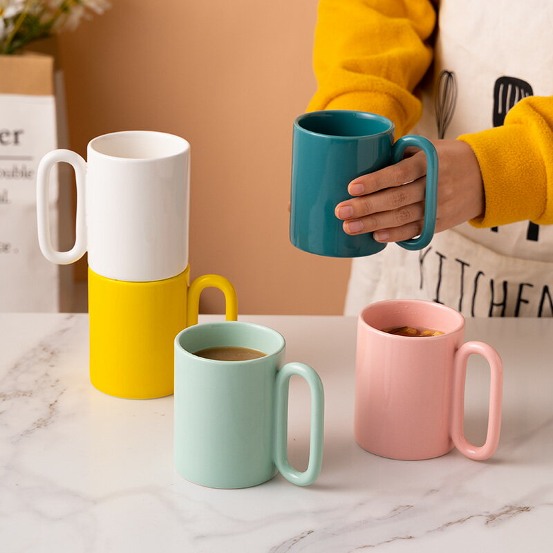 創意北歐風ins簡約陶瓷大容量咖啡杯男女生辦公室家用情侶馬克杯