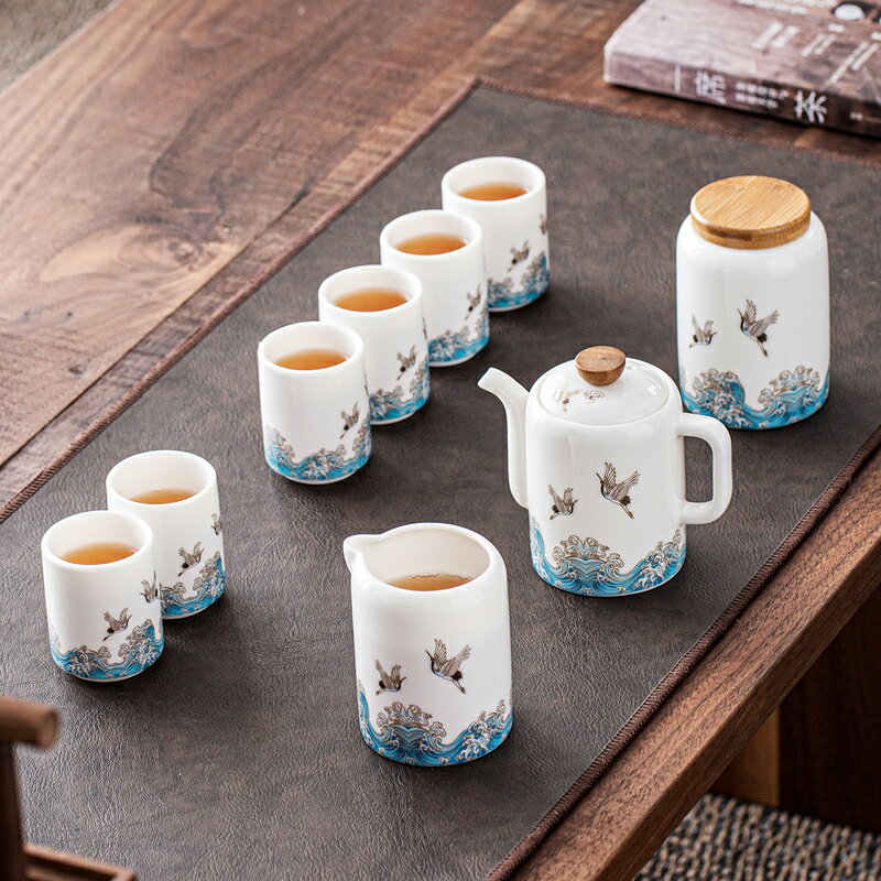 羊脂玉陶瓷功夫茶具茶壺整套白瓷泡茶碗茶杯宮廷風家用茶具套裝