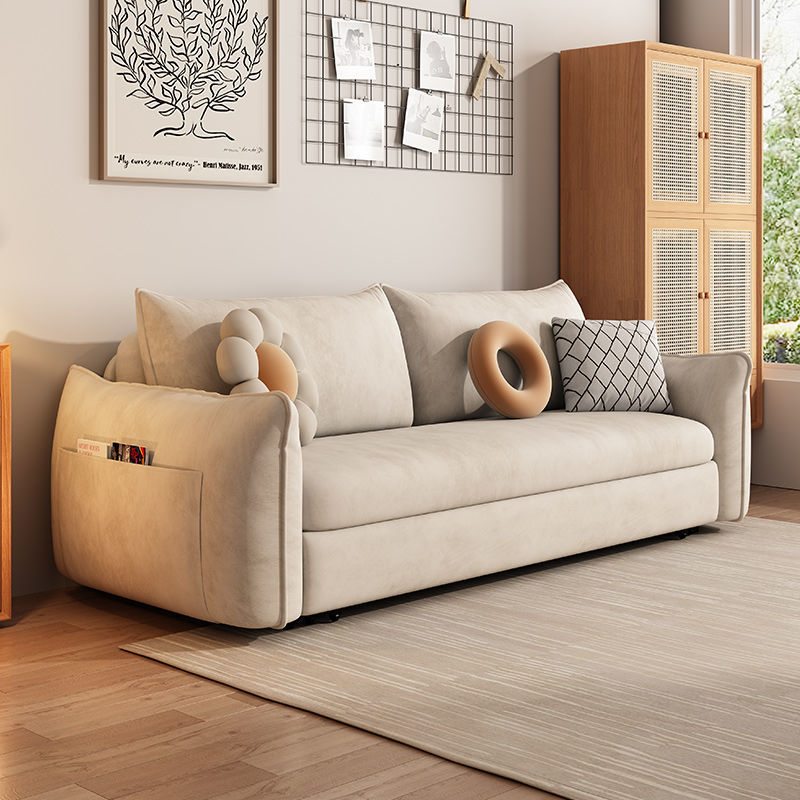 北歐科技布沙發床兩用可折疊簡約客廳多功能沙發小戶型收納一體床