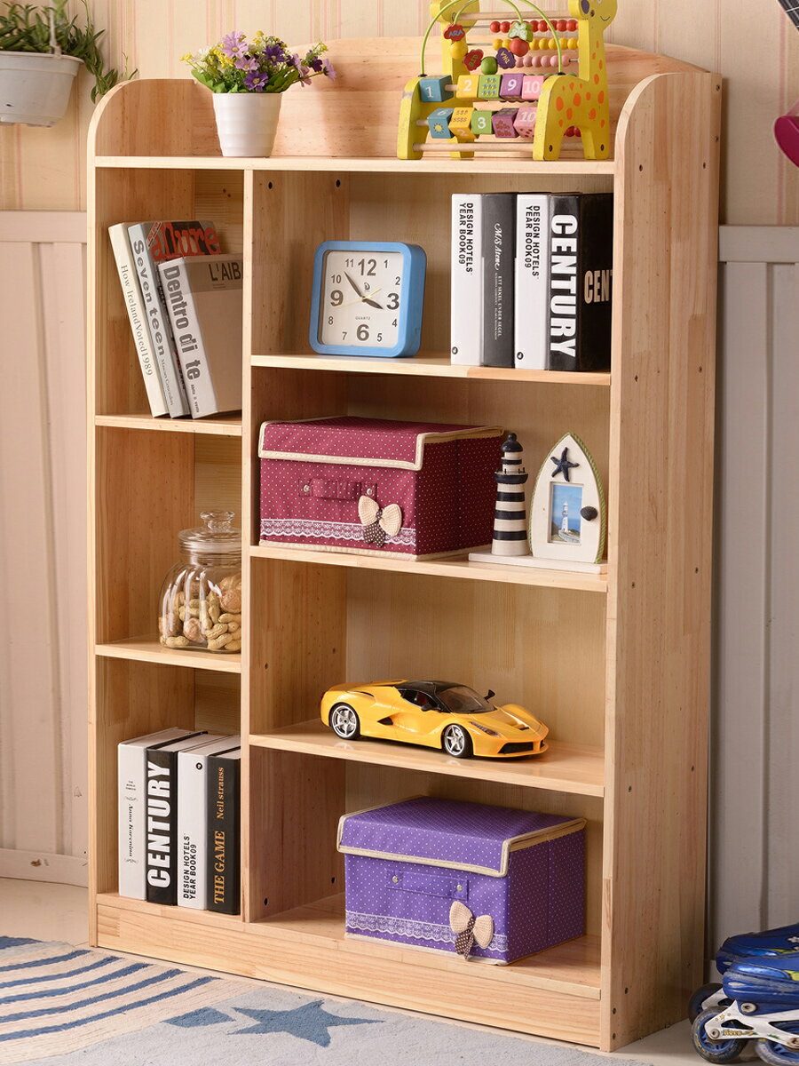 書架 書柜 置物架 兒童書架簡易兒童書柜特價學生松木書柜書架書櫥組合儲物柜置物架