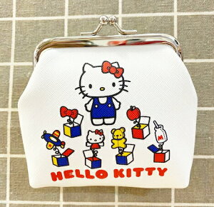 【震撼精品百貨】Hello Kitty 凱蒂貓-三麗鷗 Hello Kitty日本SANRIO三麗鷗KITTY珠釦零錢包45Th*60636 震撼日式精品百貨