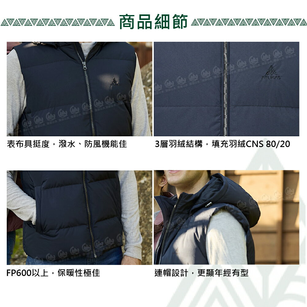 【ATUNAS 歐都納 男 HEAT CORE 蓄熱羽絨背心《黑》】A1VE2505M/保暖機能背心 3