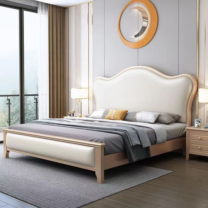 實木床1.8米高箱儲物床歐式床軟靠床木床1.5米家用氣壓儲物床婚床