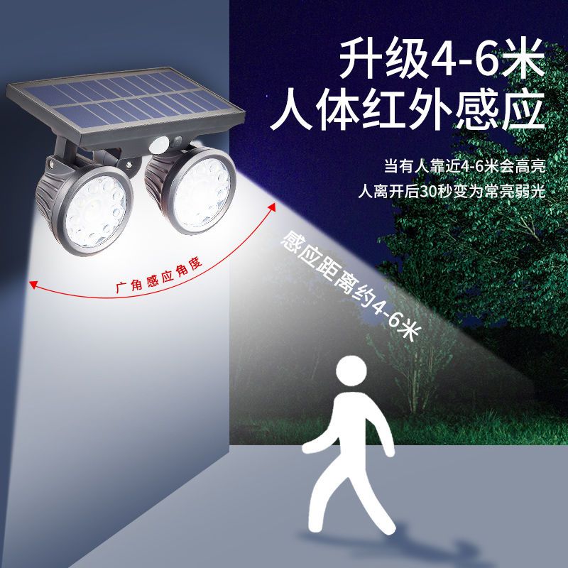 免運 璧燈 不插電花園兩用燈太陽能充電景觀射燈戶外投光燈庭院感應壁燈S36快速出貨