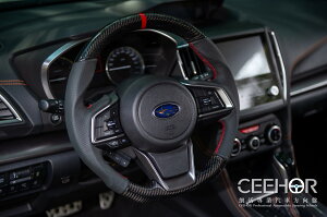 [細活方向盤]正碳纖維紅環款 Subaru Forester XV Impreza 變形蟲方向盤 方向盤 速霸陸 改裝