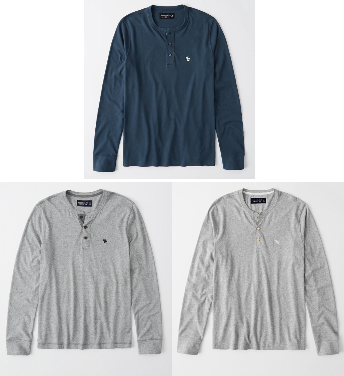 Abercrombie & Fitch 長袖T恤 純棉上衣 亨利領長袖 大學T A12423 AF(現貨)▶指定Outlet商品5折起☆現貨【送禮首選★APP下單點數4倍送】