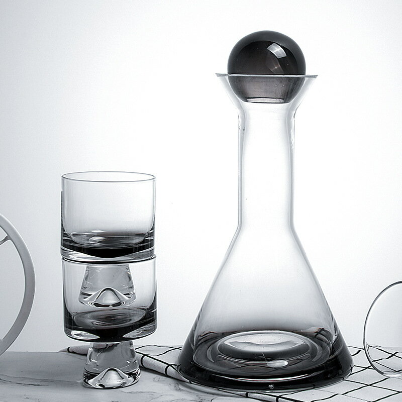 網紅玻璃水壺家用客廳冷水壺水杯套裝大容量涼水壺加厚醒酒器杯子