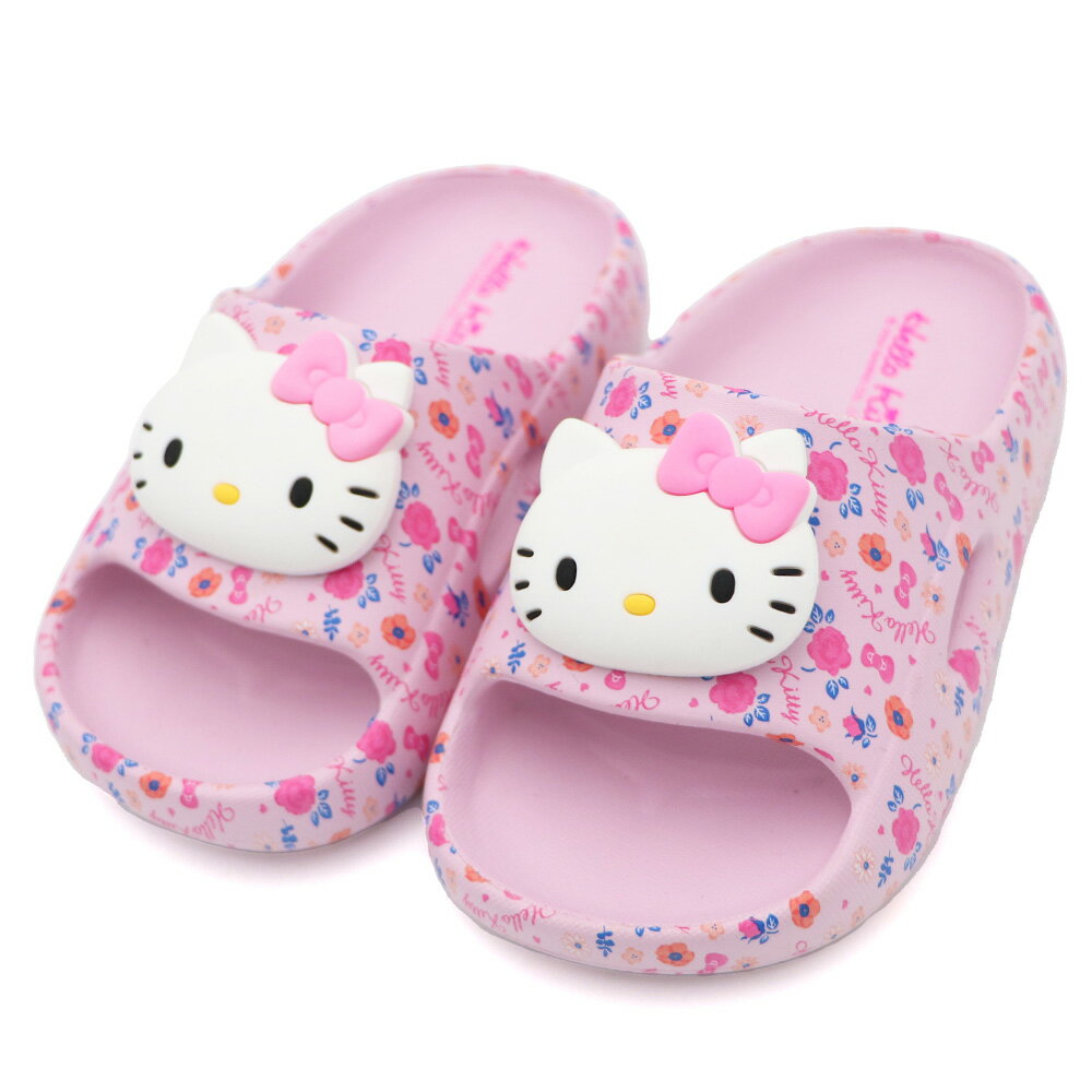 SANRIO HELLO KITTY 凱蒂貓 拖鞋 童鞋 防水 碎花 粉 R9817 (823648)