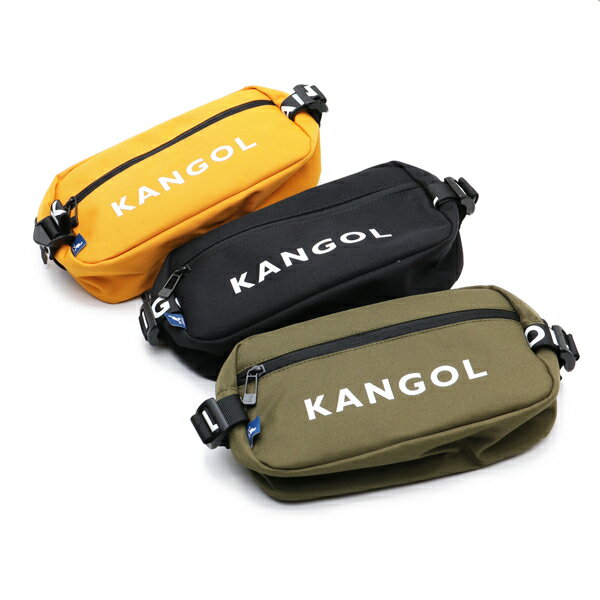 【滿額現折300】KANGOL 腰包 斜背包 側背 黑 黃 綠 三色 可調式 多功能 (布魯克林) 60253012-