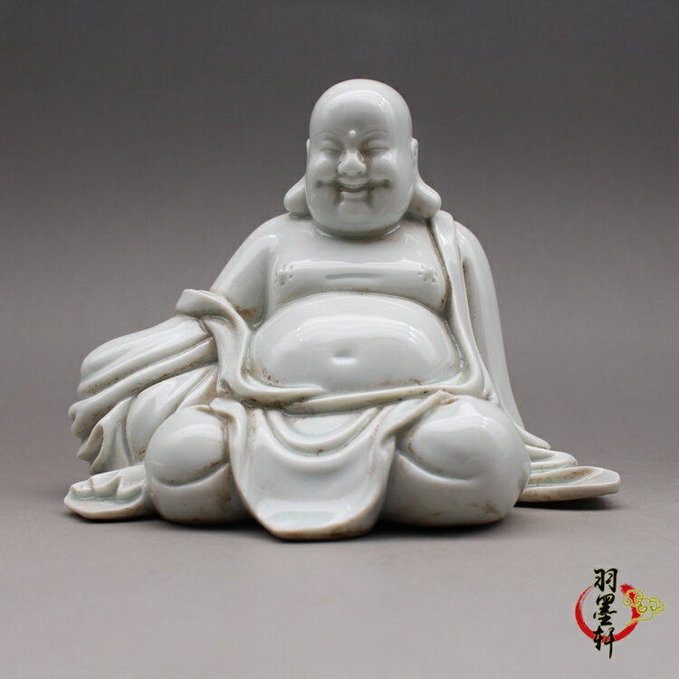古玩收藏 明德化窯白釉 雕塑羅漢佛像 全手工仿古古董陶瓷器擺件