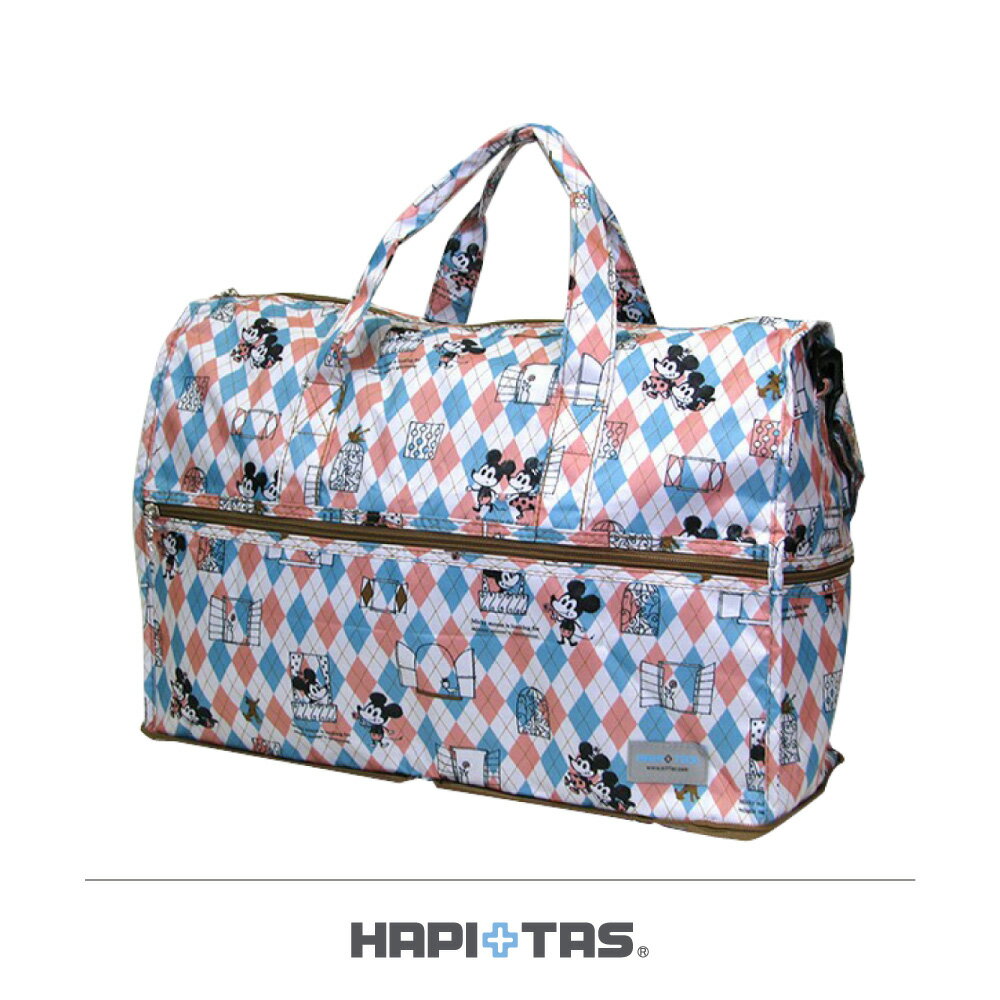 【加賀皮件】HAPI+TAS 迪士尼 Disney 米奇 Mickey 摺疊 可插拉桿 行李袋 旅行袋 (小) H0002