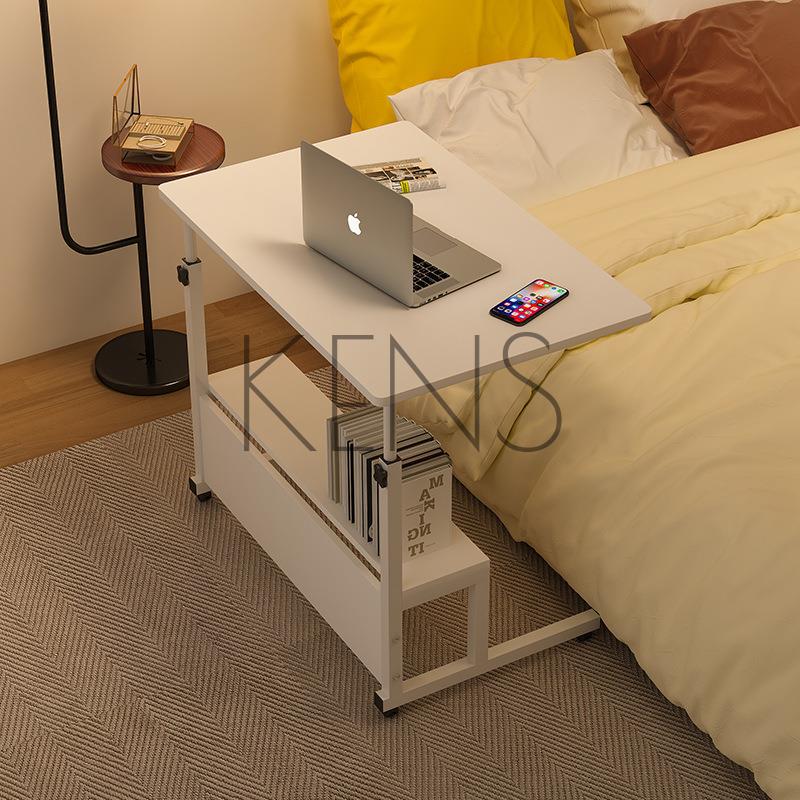 書桌 電腦桌 筆記本臥室家用床邊雙層收納小桌子簡約可移動學習寫字書桌