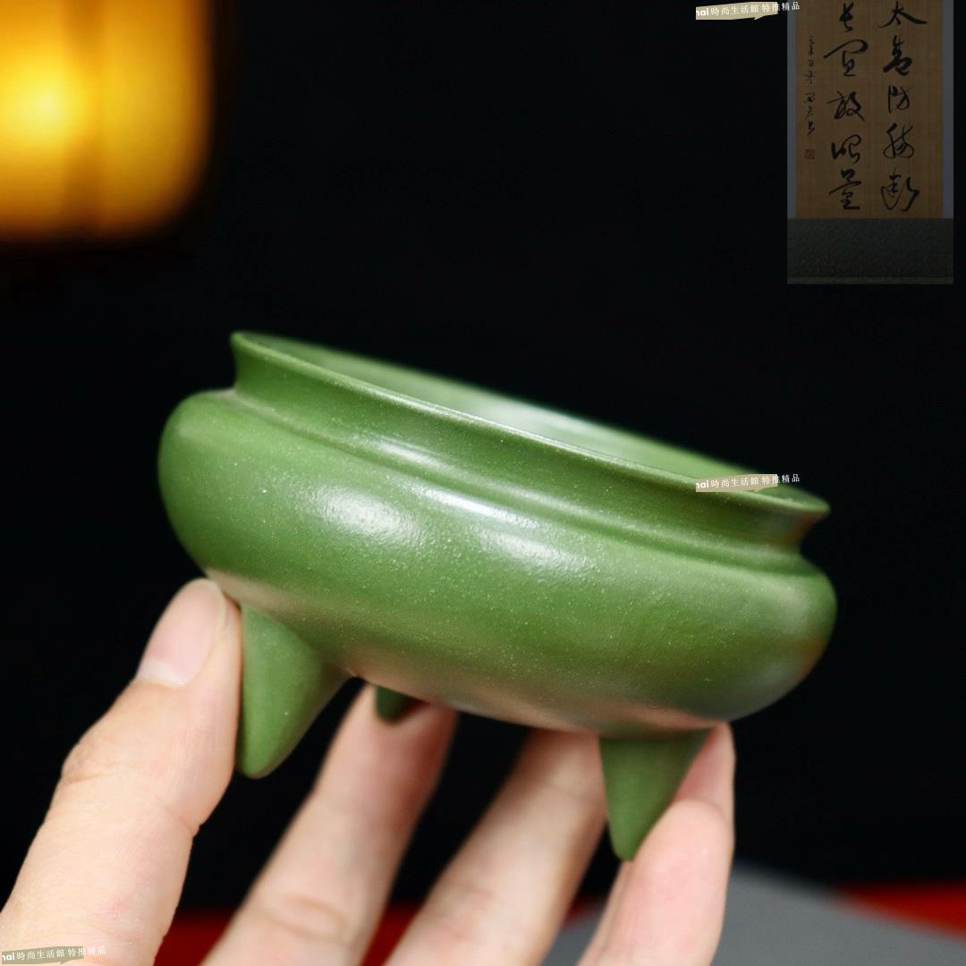 花盆 花器 紫砂花盆 精品紫砂花盆三足微型迷你小多肉菖蒲盆景盆桌面綠植盆栽花盆