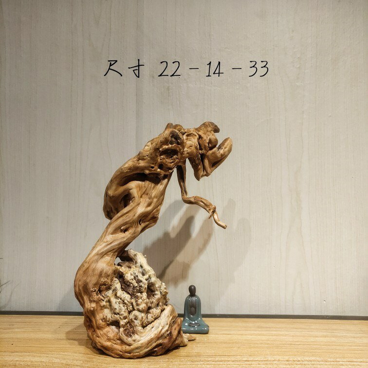 新中式創意家居陶瓷佛像風化木根雕客廳玄關博古架禪意擺件裝飾品