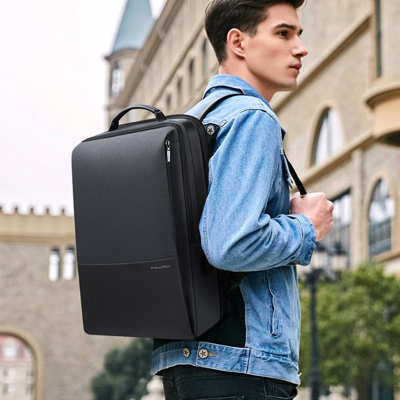 男士雙肩電腦後背包 雙肩包男士商務大容量背包男新品電腦包15.6寸出差旅行包