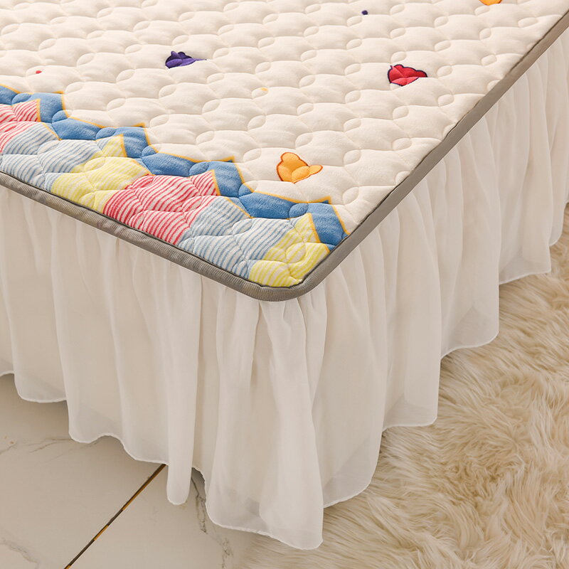 牛奶絨床裙單件加厚公主床罩裙式床笠罩裙床圍裙罩床單2021年新款 2