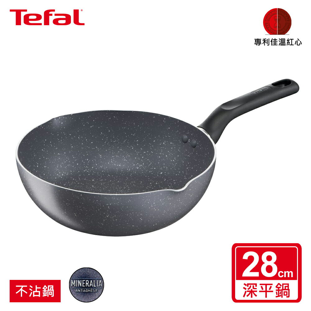 Tefal法國特福 礦石灰系列28CM萬用型不沾深平鍋