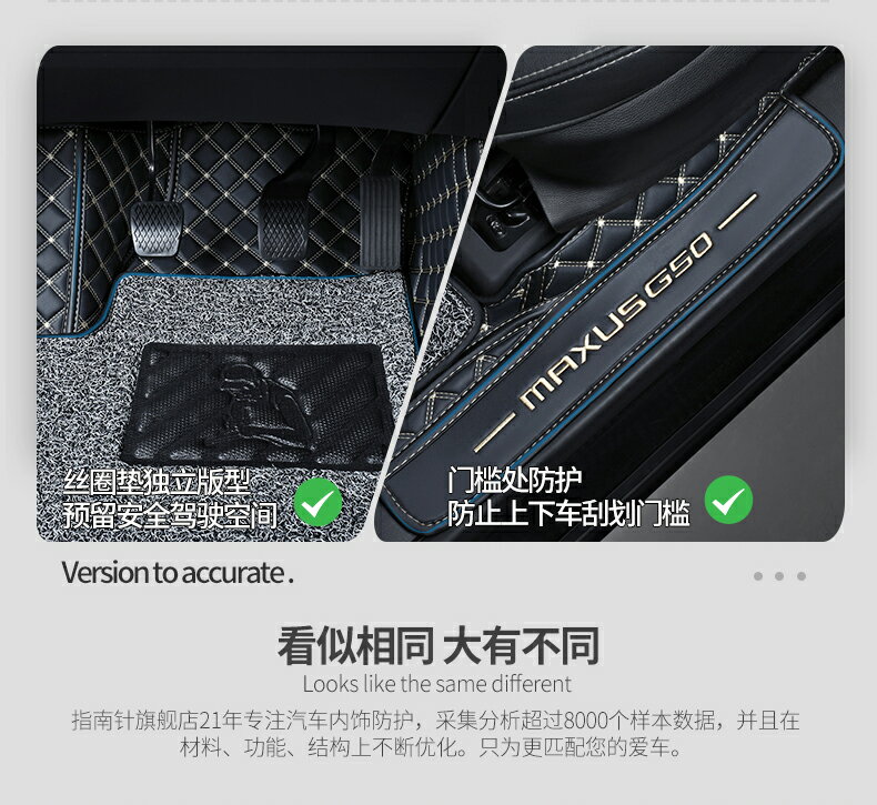 優購生活 適用上汽大通g50腳墊 全包圍專用絲圈plus七7座8全車腳踏改裝汽車汽車腳墊 立體腳踏墊 汽車腳踏墊 椅腳墊 車用腳墊 9